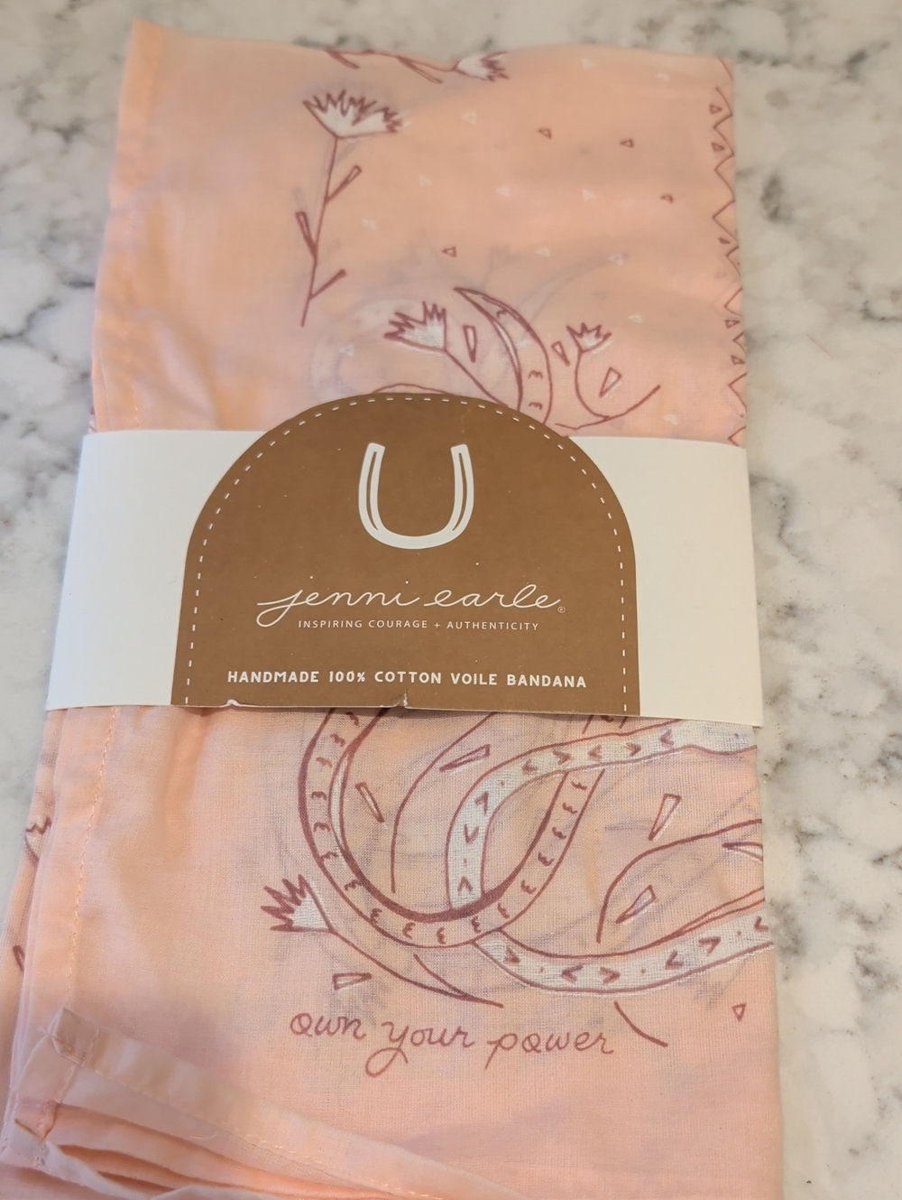 Nwt jenni earle Peach Floral Cotton Voile Bandana